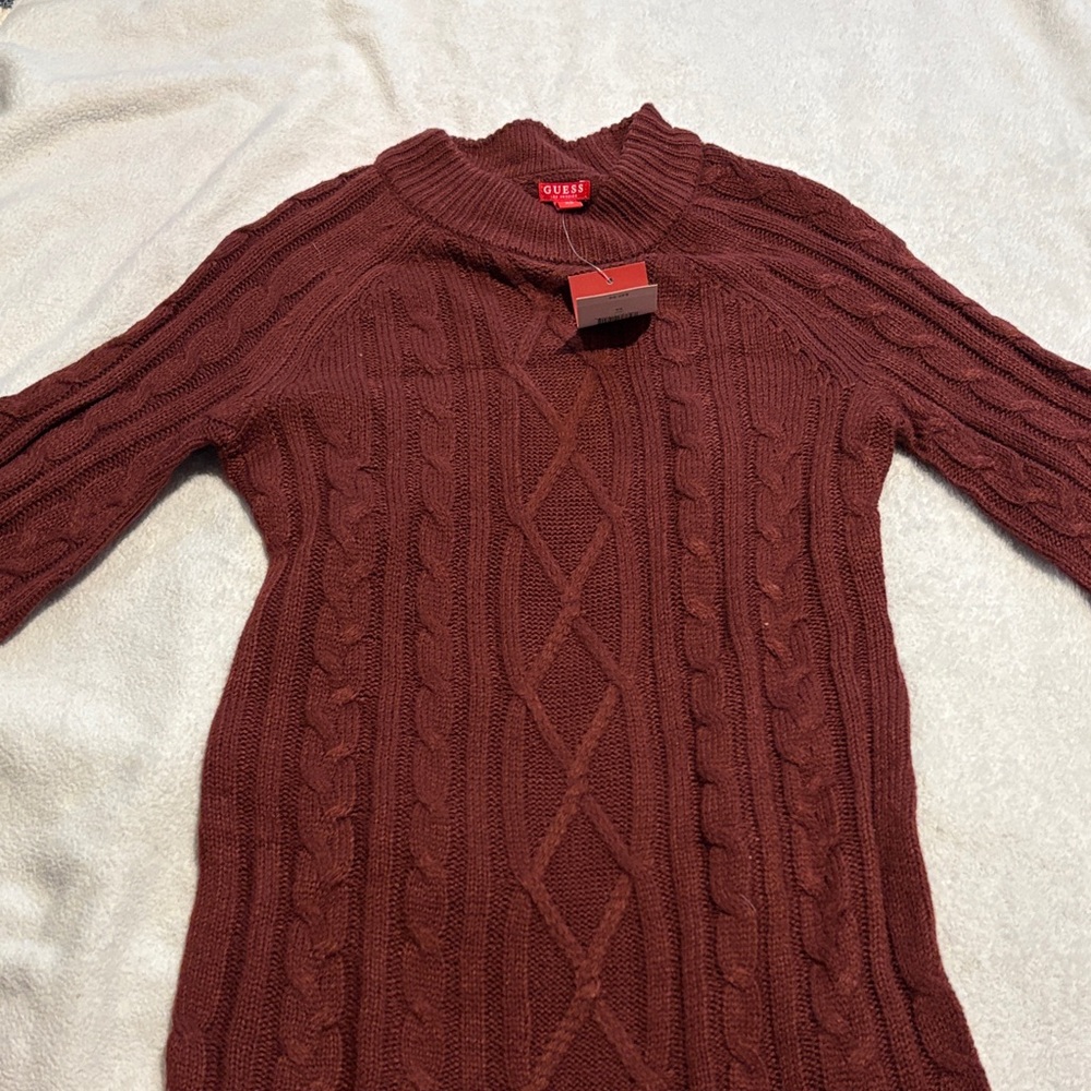 Guess Women's Cowl Neck Sweater - Deep Burgundy